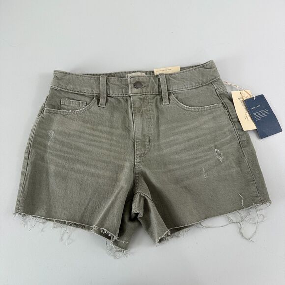 Universal Thread Vintage Midi Stretch Shorts Dusty Olive Green Women's 2 / 26 - Picture 1 of 12
